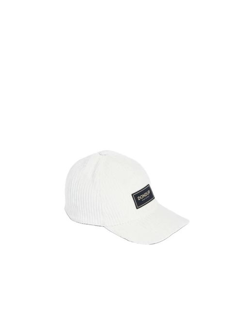 Dondup Accessoires ,Wit ,Katoen Baseballpet Van Corduroy in het White voor heren