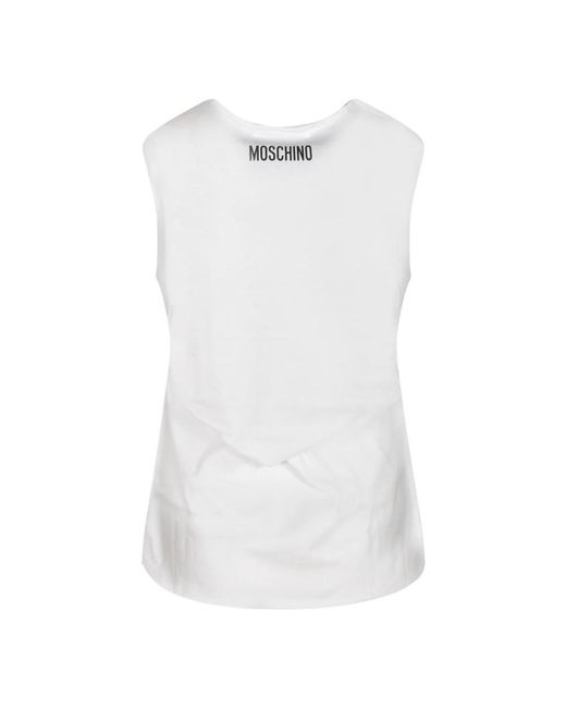 Moschino Black Text-Printed Sleeveless Top