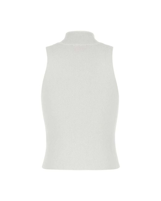 DIESEL White Sleeveless Tops