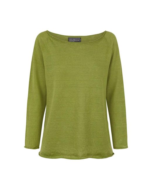Cortana Green Round-Neck Knitwear