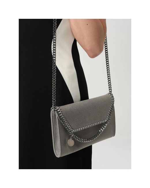 Stella McCartney Gray Graue Chain Wallet Clutch Tasche