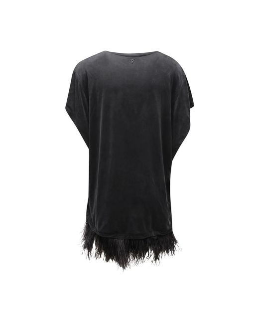 Dondup Kleedjes ,Zwart ,Maxi T-Shirt Jurk in het Black