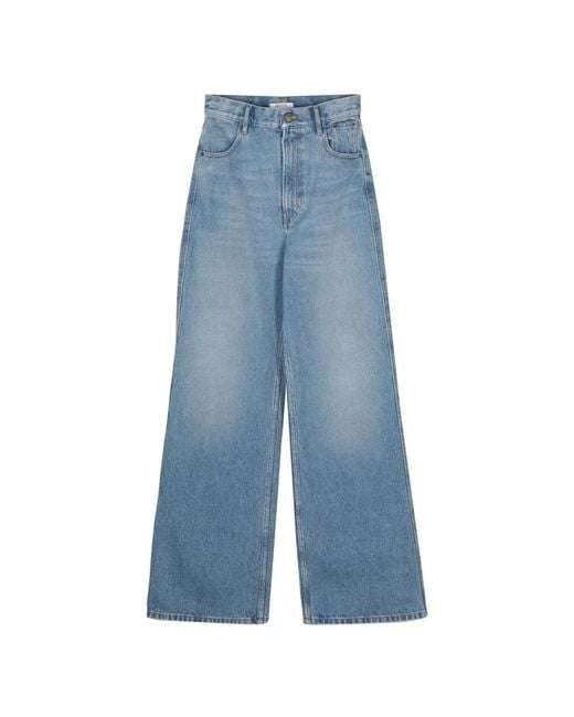 Wide Jeans Gauchère de color Blue
