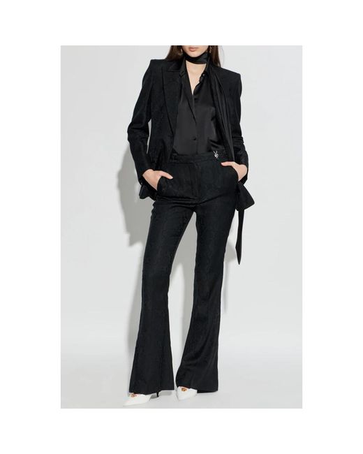 Versace Jassen ,Zwart ,Wol Python-Jacquard Blazer Van Wolmix in het Black