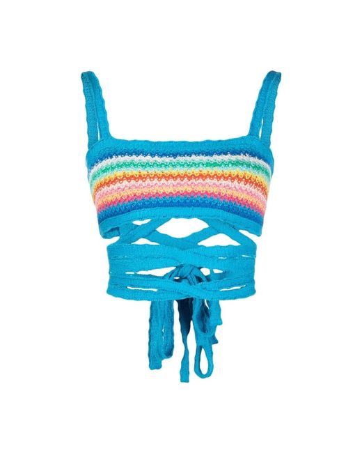Alanui Blue Sleeveless Tops