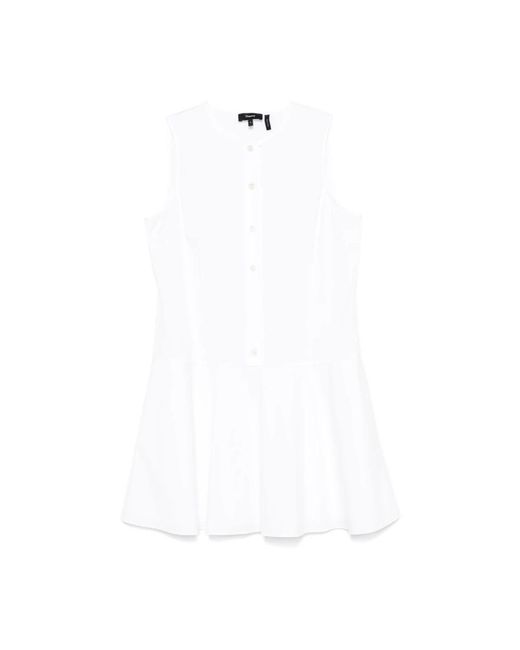 Theory Kleedjes ,Wit ,Linnen Witte Mouwloze Jurk Van Linnenmix in het White