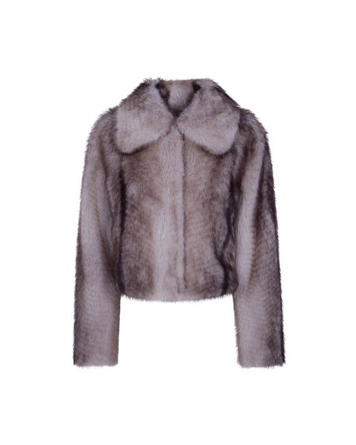 Twinset Purple Faux Fur & Shearling Jackets