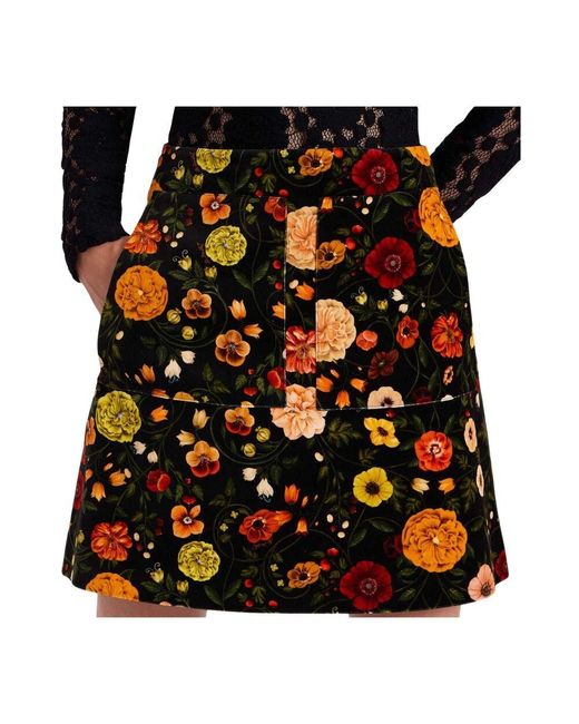 LaDoubleJ Black Retro patch pocket a-line mini rock