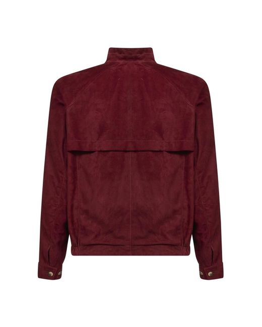 Brunello Cucinelli Jassen ,Rood ,Leer Suede Jacket in het Red voor heren