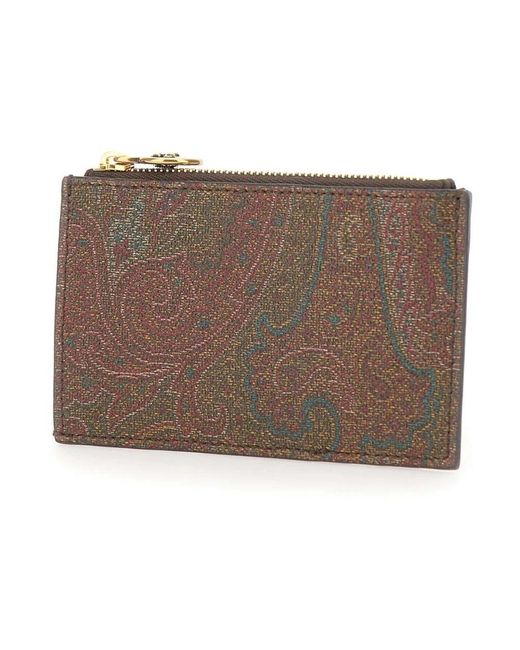 Etro Accessoires ,Veelkleurig ,Katoen Paisley Kaarthouder in het Brown
