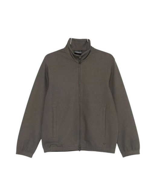 Emporio Armani Gray Zip-Throughs for men