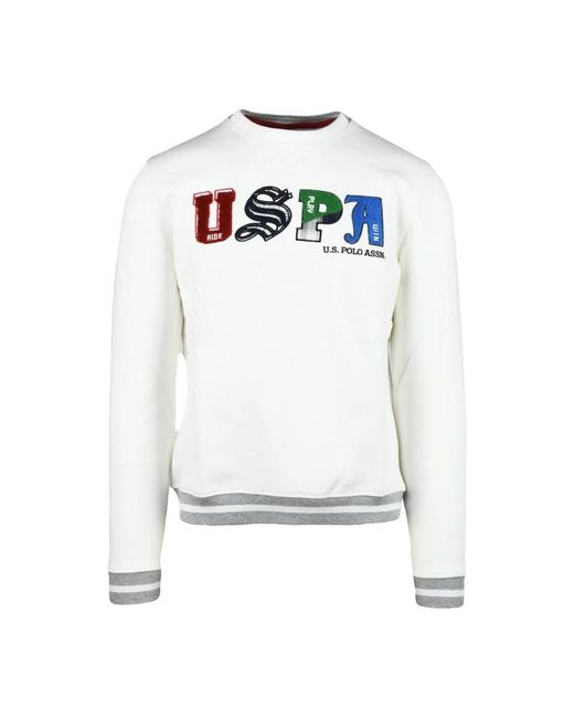 U.S. POLO ASSN. White Round-Neck Knitwear for men
