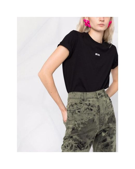 MSGM Tops ,Zwart ,Katoen 99 Zwart T-Shirt in het Black
