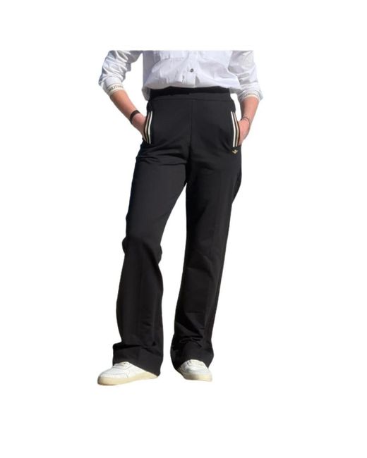 Aeronautica Militare Black Wide Trousers