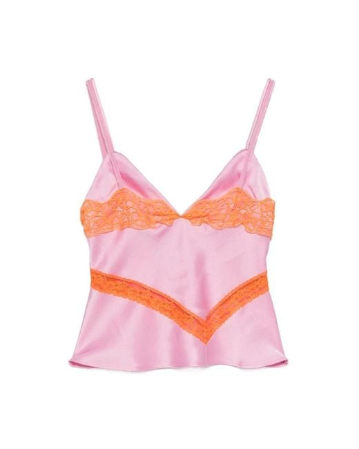 MSGM Pink Sleeveless Tops