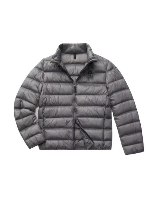 Blauer Jassen ,Grijs ,Nylon Short Slim Belmont Model Donsjas in het Gray voor heren