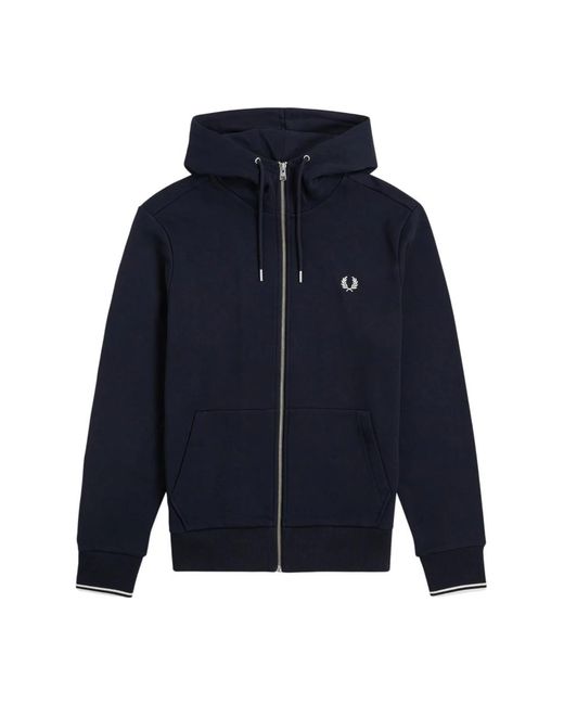 Fred Perry Kapuzen-Reißverschluss-Sweatshirt in Blue für Herren