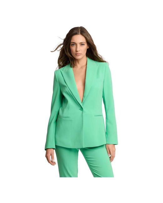 Kocca Jassen ,Groen ,Leer All Occasion Single Button Blazer in het Green