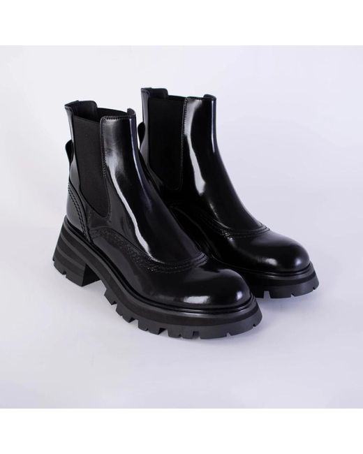 Alexander McQueen Black E Leder Chelsea Stiefel - Hohe Handwerkskunst