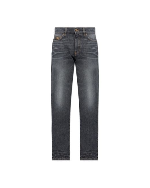 Straight Jeans Versace pour homme en coloris Gray