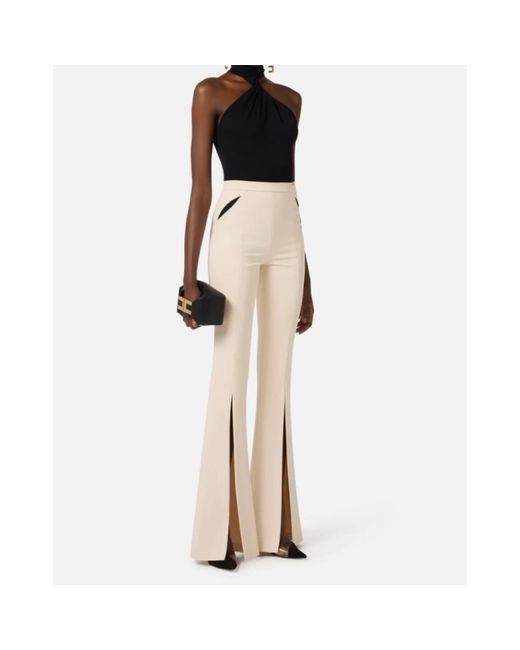 Elisabetta Franchi White Wide Trousers
