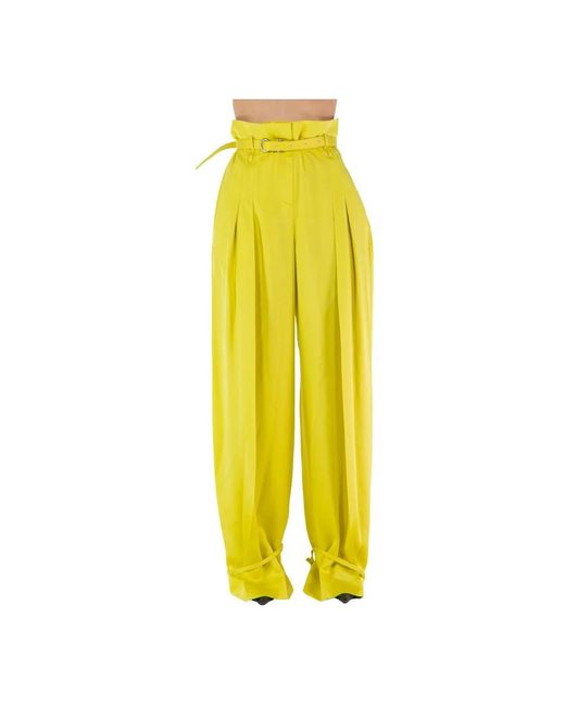 Jil Sander Yellow Wide Trousers