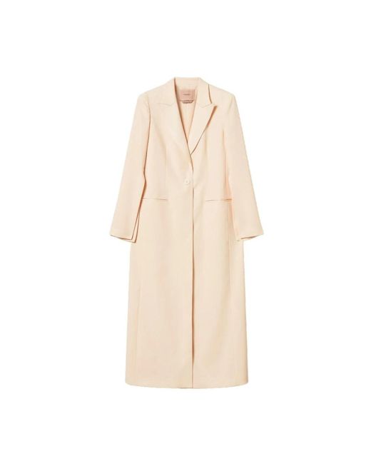 Twinset Natural Single-Breasted Coats