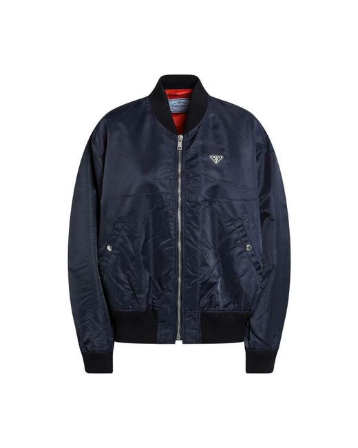 Prada Blue Bomber Jackets