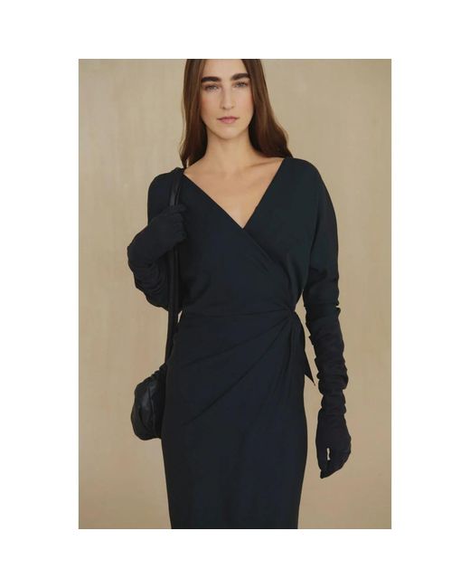 Cortana Black Wrap Dresses