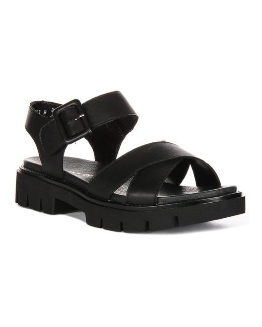 Remonte Black Flat Sandals