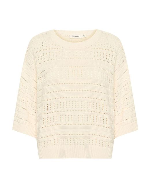Soaked In Luxury Natural Round-Neck Knitwear