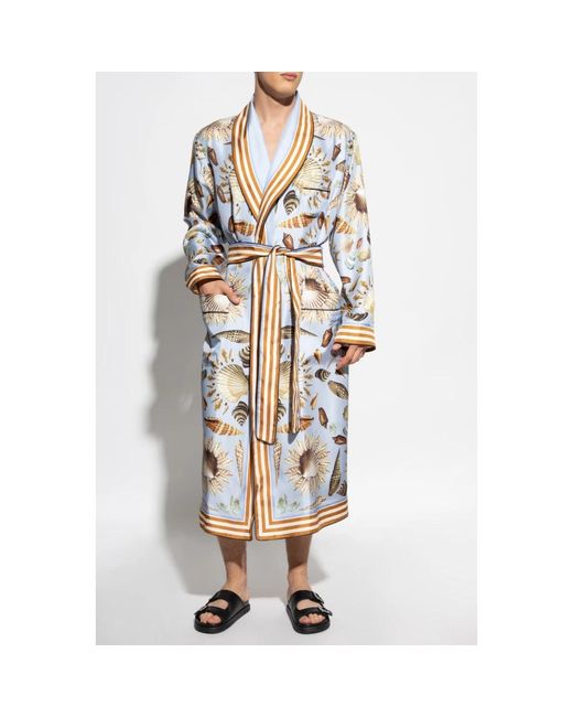 Dolce & Gabbana Nachtkleding ,Veelkleurig ,Zijden Badjas in het Blue voor heren