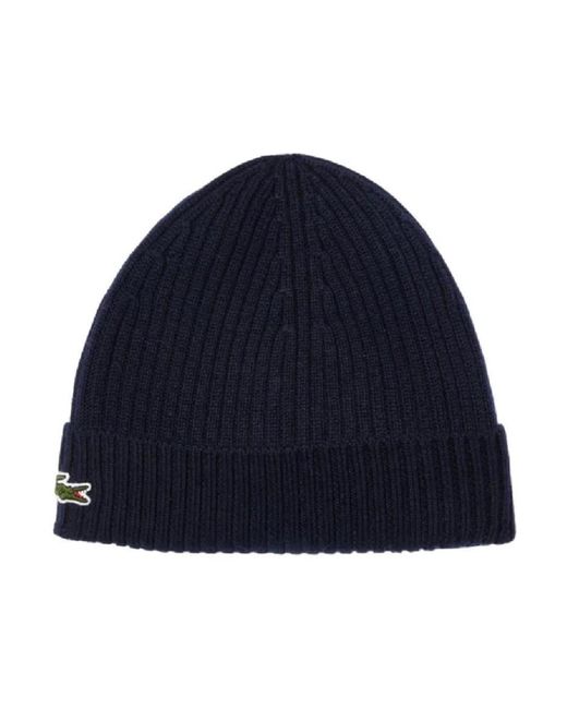 Lacoste Blue Klassische strickmütze