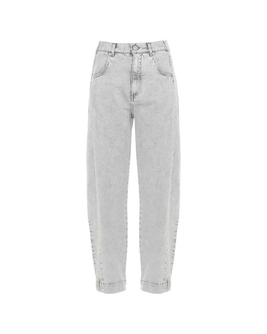 Panicale Jeans ,Grijs ,Cropped Jeans in het Gray