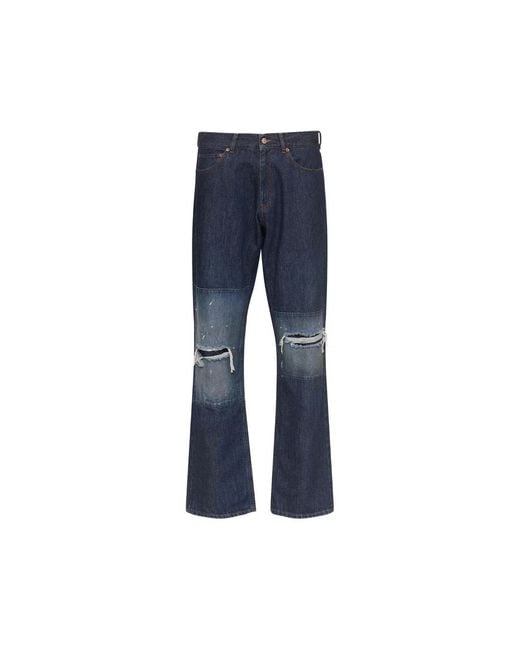 MM6 by Maison Margiela Blue Straight Fit Jeans for men