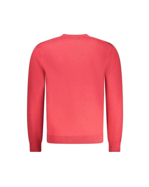 Napapijri Pink Round-Neck Knitwear for men