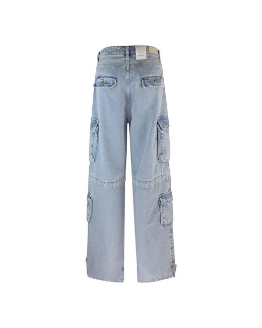 ICON DENIM Blue Weite bein niedrige taille jeans