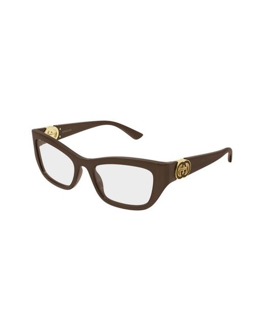 Gucci Brown Interlocking-G Cat-Eye Rahmen