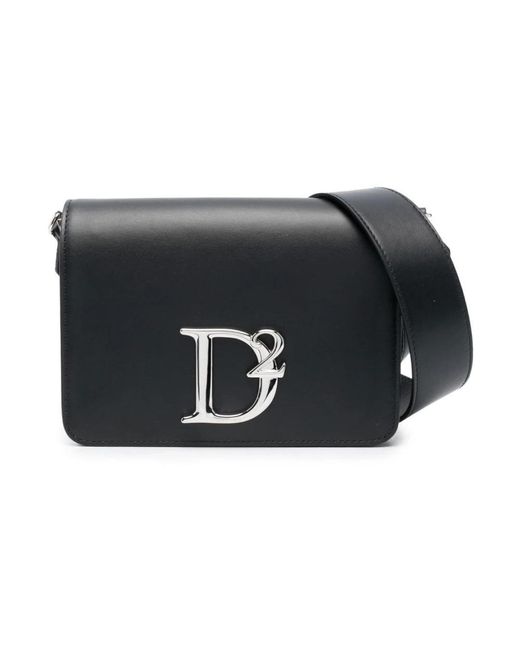 DSquared² Leren Crossbodytas Met Logoplakkaat in het Black