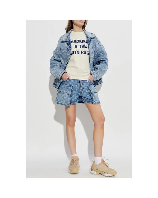 DSquared² Tops ,Katoen T-Shirt Met Patch in het White