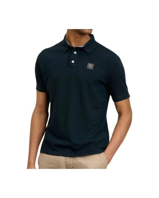 Blauer Tops ,Blauw ,Katoen Logo Shield Polo Shirt in het Blue voor heren