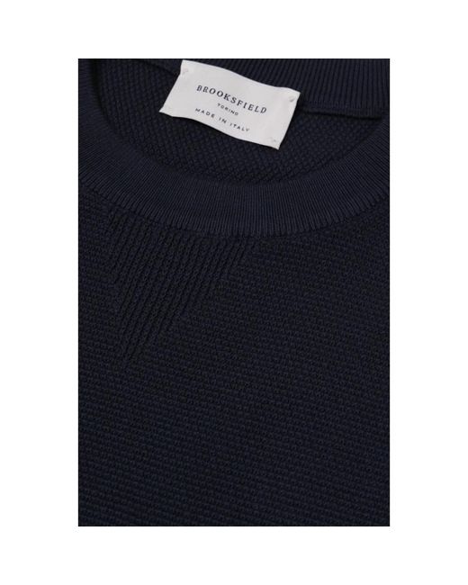 Brooksfield Blue Round-Neck Knitwear for men