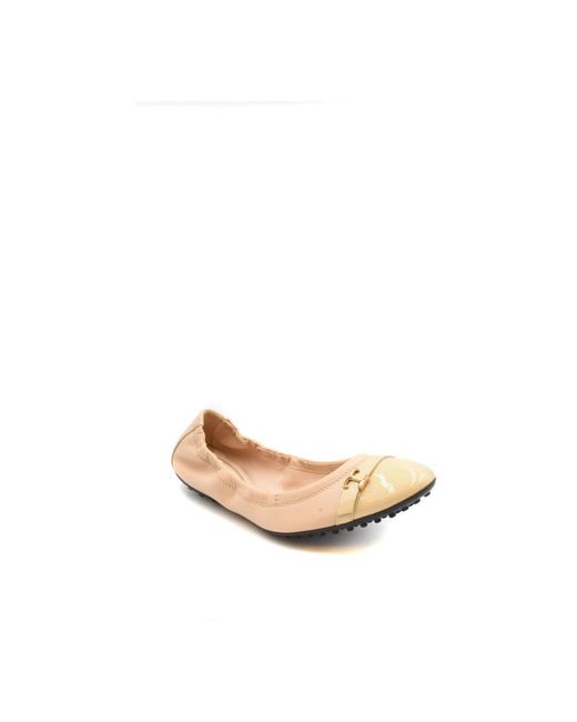 Tod's White Ballerina Shoes