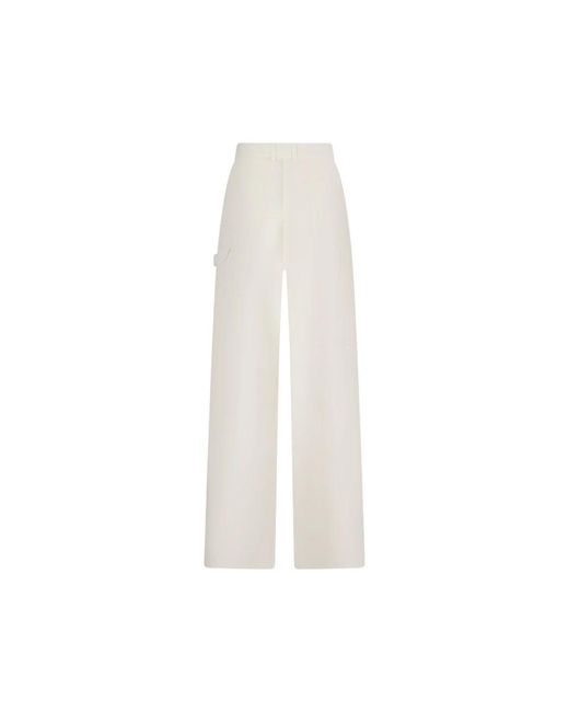 The Row White Straight Trousers