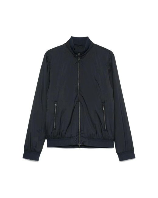 Herno Mitternachtsblaue gerippte jacke mit reißverschluss vorne in Blue für Herren