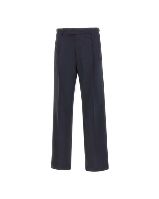 PT Torino Blue Straight Trousers for men