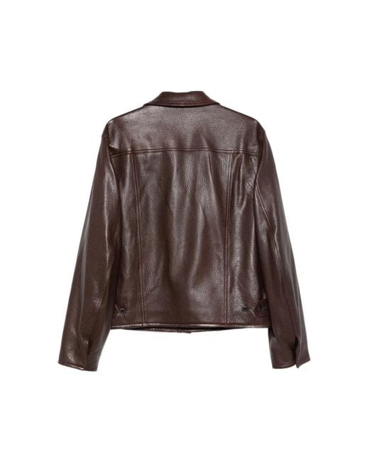 TONYWACK Brown Leather Jackets for men