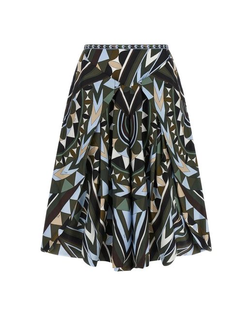 Emilio Pucci Manuba Wijde Sarong Zijden Twill Broek in het Black