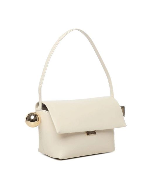 Jacquemus Natural Circular Metal Closure Clutch