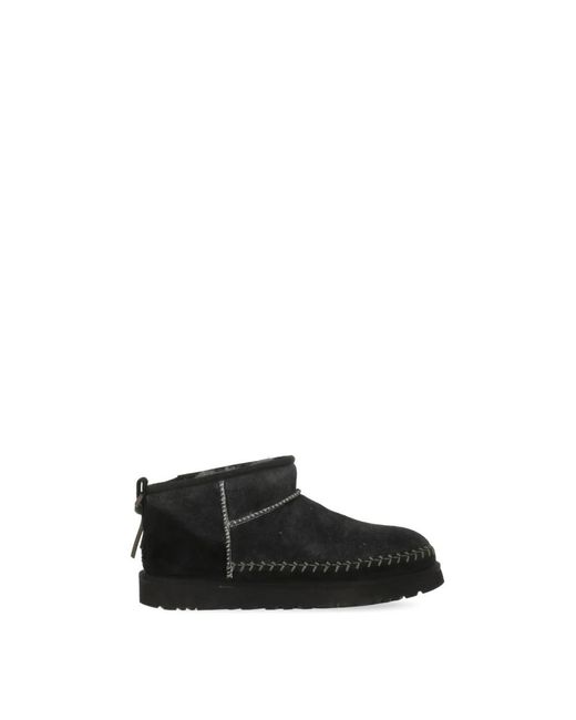 Ugg Black Classic Ultra Mini Biarritz Ankle Boots